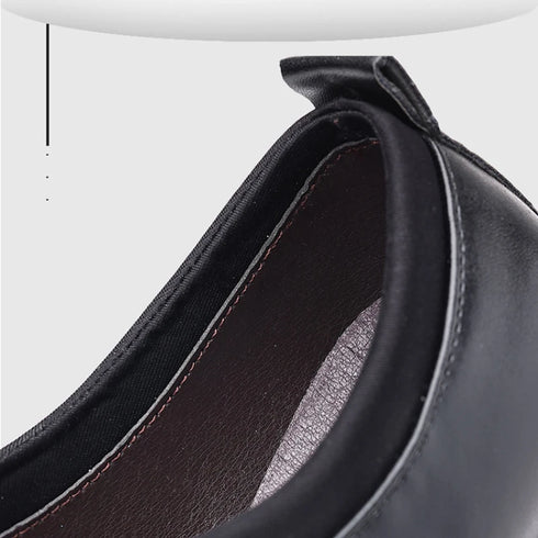 Elegant Slip-On Brogue Dress Shoes for Men - Formal Wedding Office Loafers